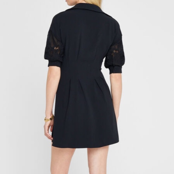 Club Monaco Black Embroidered Balloon Sleeve Dress - Picture 5 of 5